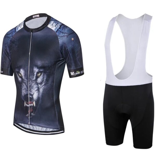 Aogda hombres ciclismo Jersey (babero) conjuntos bicicleta (babero) ropa trajes ropa ciclismo bicicleta equipo Jersey pantalones cortos Lobo mtb desgaste camisas