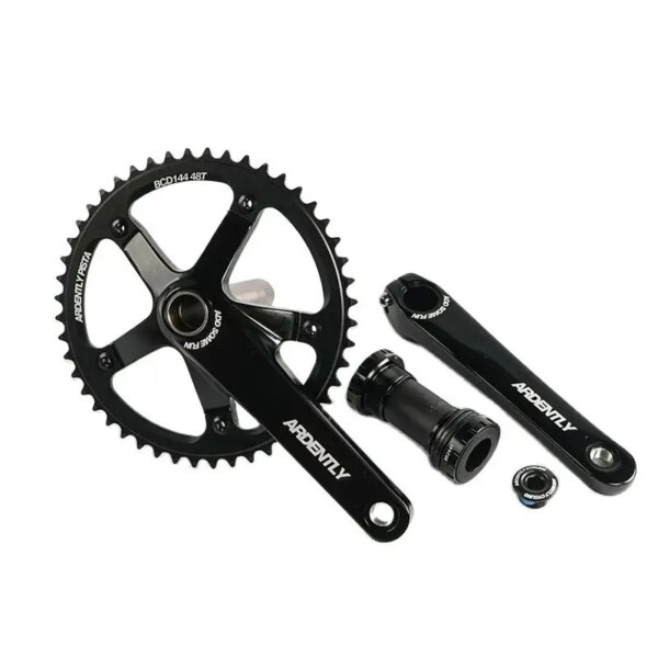 Juego de bielas integradas Ardently Hollow, manivela de bicicleta de piñón fijo de 165mm 144 BCD, juego de manivela de aleación para bicicleta de carreras, piezas de ciclismo