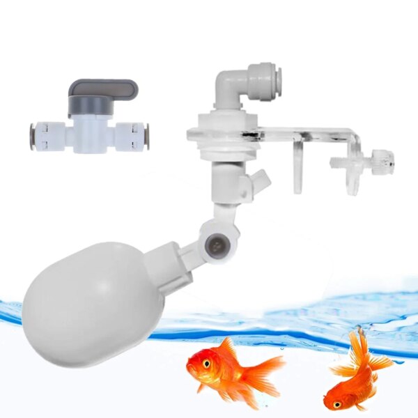 Kit de cambiador de agua de acuario automático, válvula de bola de flotador para tanque de peces sin energía, controlador de nivel de agua de llenado de agua automático de 1/4 pulgadas