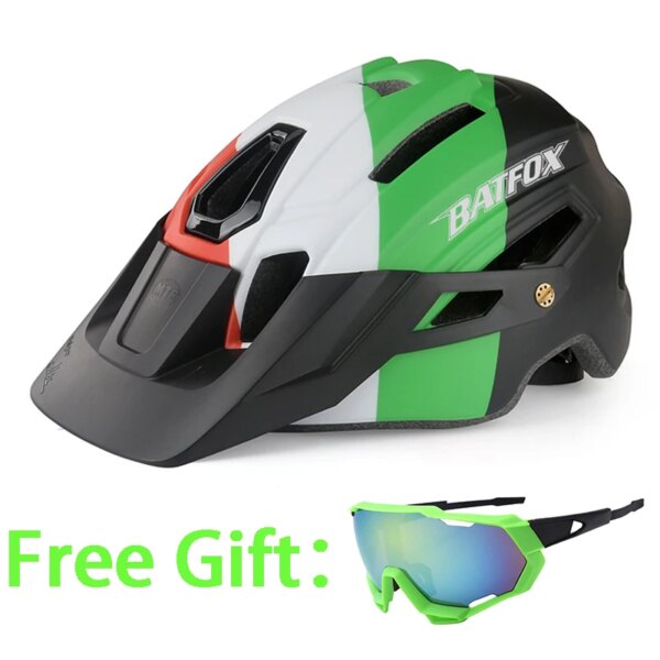 BATFOX Casco de bicicleta para adultos hombres mujeres MTB bicicleta montaña Ciclismo de Carretera seguridad deportes al aire libre casco de seguridad