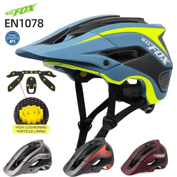 BATFOX MTB Casco para bicicleta de montaña cuesta abajo todoterreno bicicleta Ciclismo Casco todo terreno Trail XC Casco hombre mujer Casco Ciclismo