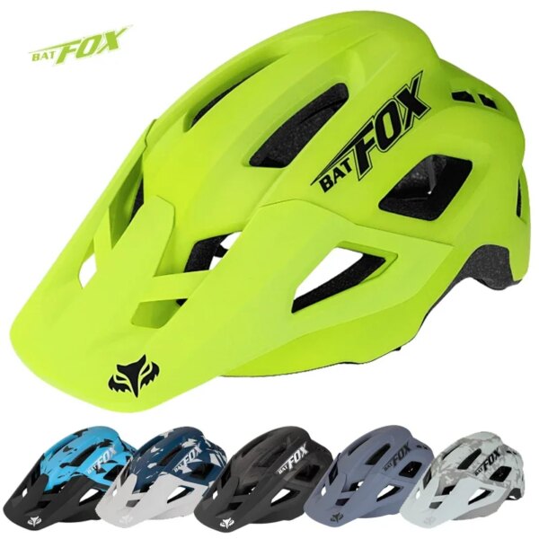 BATFOX Mujeres Hombres MTB Casco de Bicicleta urbana Carretera Bicicleta de montaña Ciclismo Visera Casco DH OffRoad XC Casco Cruzado Casco Bicicleta