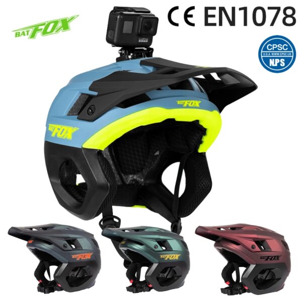 BATFOX ultraligero 3/4 MTB casco de bicicleta bicicleta de montaña protección de oídos medio casco bicicleta todoterreno casco integrado DH blindado BMX