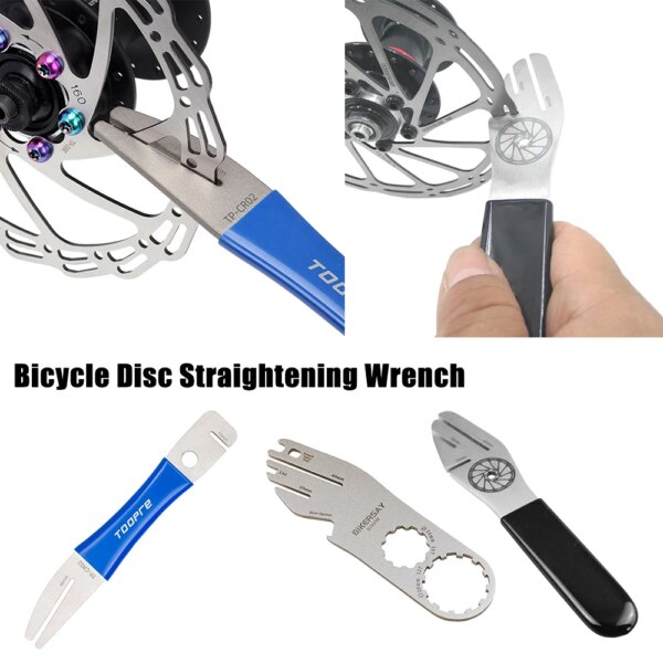 BIKERSAY-llave enderezadora de disco de bicicleta, herramienta para bicicleta, herramientas de modelado de posicionamiento de freno de disco, llave correctora de acero inoxidable