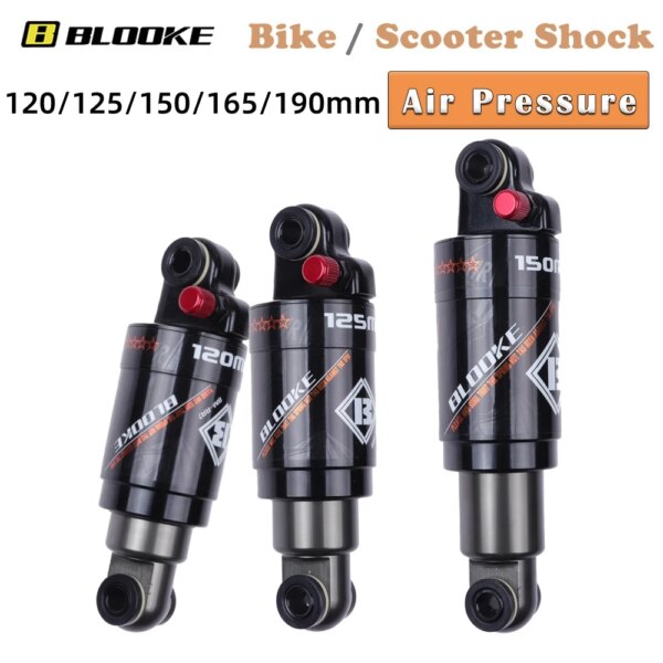 Amortiguador de suspensión neumática para bicicleta BLOOKE MTB 120/125/150/165/190mm 850LBS bicicleta de montaña e-bike Scooter amortiguador de aire