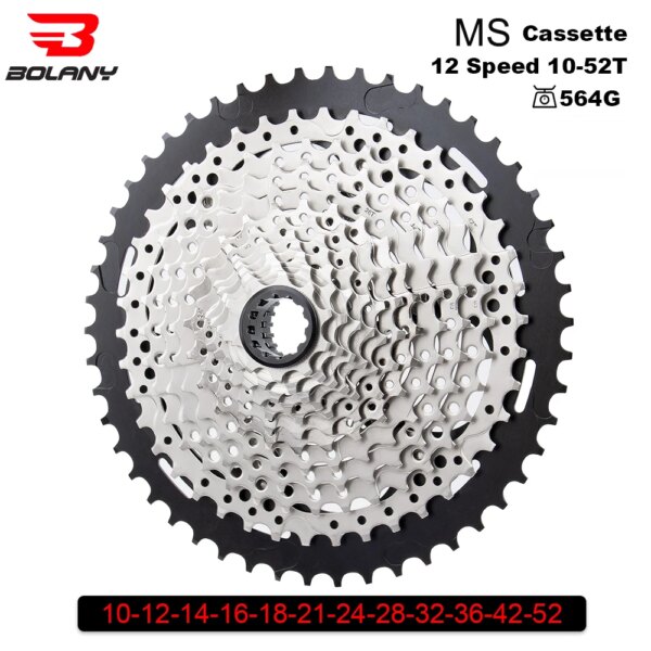 BOLANY K7 12v MS MTB piñón de Cassette bicicleta rueda libre ciclismo 10-50T 52T M6100 M7100 M8100 apto para el cuerpo del buje MS