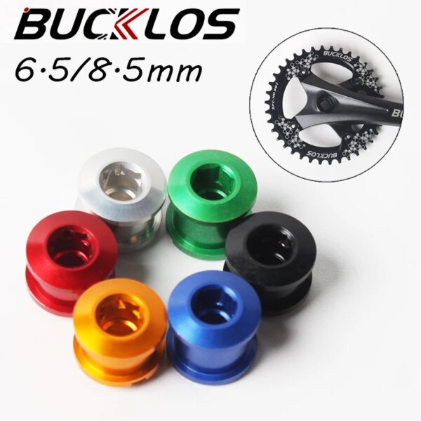BUCKLOS-tornillos para rueda de cadena de bicicleta, 6,5/8,5mm, pernos para plato de bicicleta de montaña, aleación de aluminio, accesorios para bielas