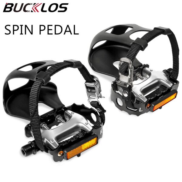 BUCKLOS-Pedal giratorio para bicicleta, rodamiento DU, Pedal de Clip superior para bicicleta de montaña y carretera, pedales de ejercicio de ciclismo de aleación de aluminio, pieza de bicicleta