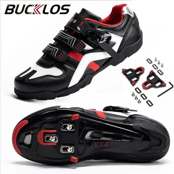 BUCKLOS-zapatos de ciclismo de montaña, zapatillas antideslizantes con autosujeción, aptos para pedales SPD SPD-SL, equipo para bicicleta