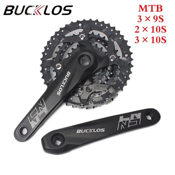 BUCKLOS-platos y bielas para bicicleta de montaña, 2x10S, 3x10S, 3x9S, 104BCD, 64BCD, plato de bicicleta, manivela de 170mm, manivela de velocidad 9/10, pieza de ciclismo