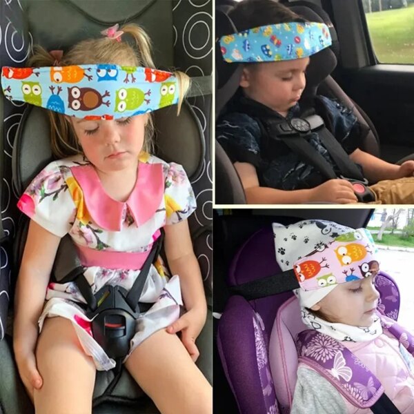 Asiento de coche de bebé, soporte para la cabeza, cinturón de sujeción ajustable para niño y niña, posicionador de sueño, almohada de seguridad para bebé, Protector de cabeza infantil