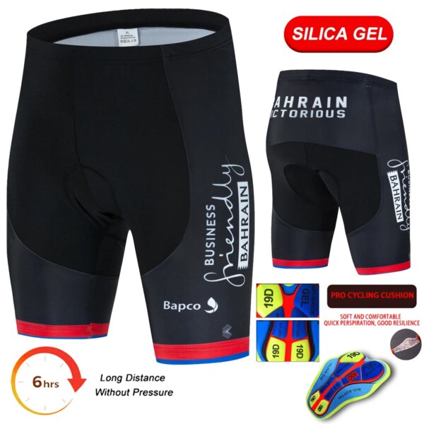 Bahréin 2024 Culote de ciclista 6H 500KM Pro Team ciclismo para hombres Bretelle antideslizante 4cm pinza de pierna medias de ciclismo hombres tirantes de ciclismo