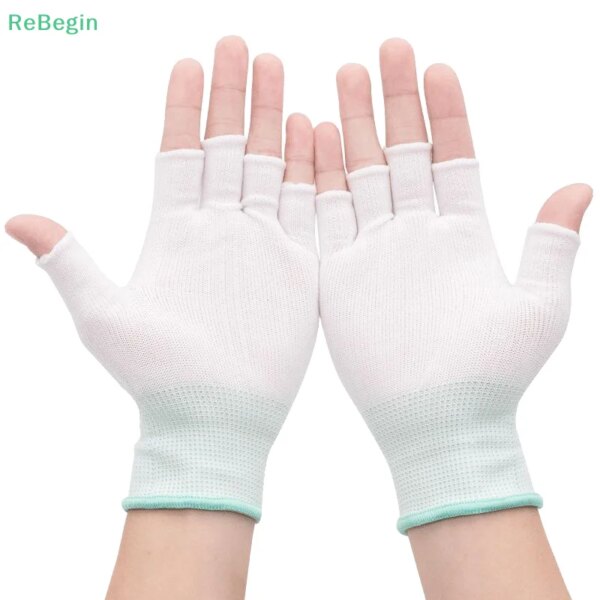 Guantes de dos dedos desnudos para hombre y mujer, manoplas finas para pescar, antideslizantes, con pantalla táctil, medio dedo, protección solar para primavera y verano