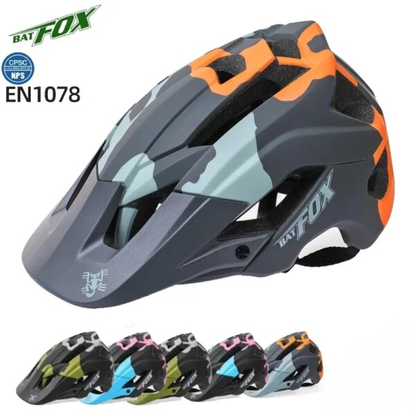 Batfox casco de ciclismo mujeres hombres transpirable integrado MTB DH casco de bicicleta gorra de seguridad deporte montaña bicicleta de carretera carrera todoterreno