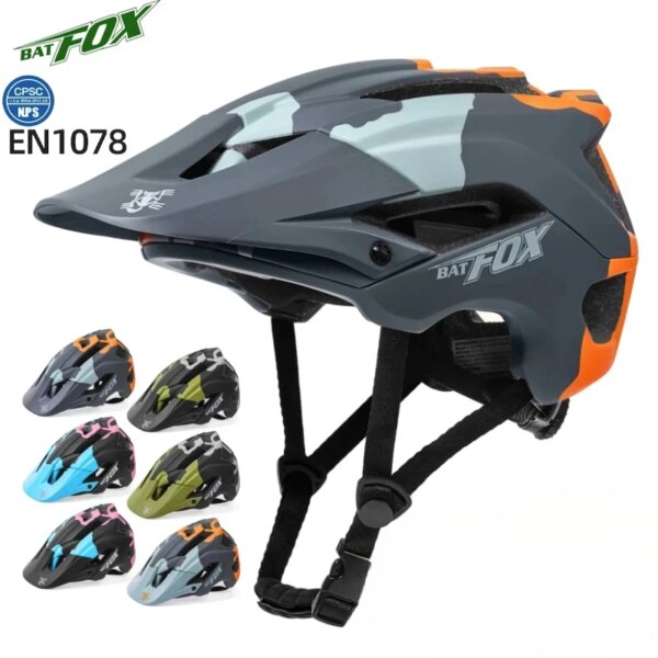 Batfox-casco de ciclismo para hombre y mujer, casco ligero y transpirable integrado para carreras de bicicletas de montaña, gorra de seguridad deportiva para bicicleta de montaña y carretera