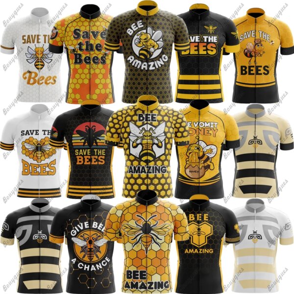 Bee Amazing-Camiseta de ciclismo para hombre, Maillot MTB, camiseta para bicicleta, Jersey para descensos, equipo profesional Tricota, ropa para bicicleta de montaña