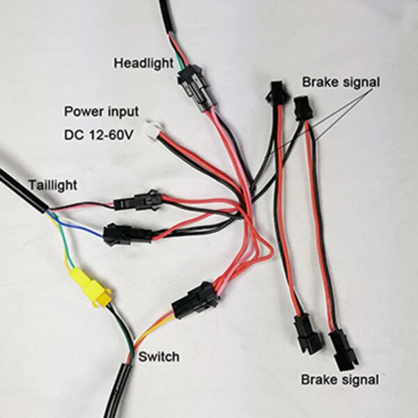 El mejor Cable de luz trasera 24/36/48V/60V piezas de línea de bicicleta eléctrica 24/36/48V/60V Faro de bicicleta eléctrica de goma de alta calidad