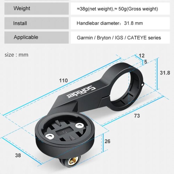 Soporte de montaje para ordenador de bicicleta, velocímetro, manillar para Edge 540 530 830 IGPSPORT XOSS G Magene CYCPLUS, odómetro Gps