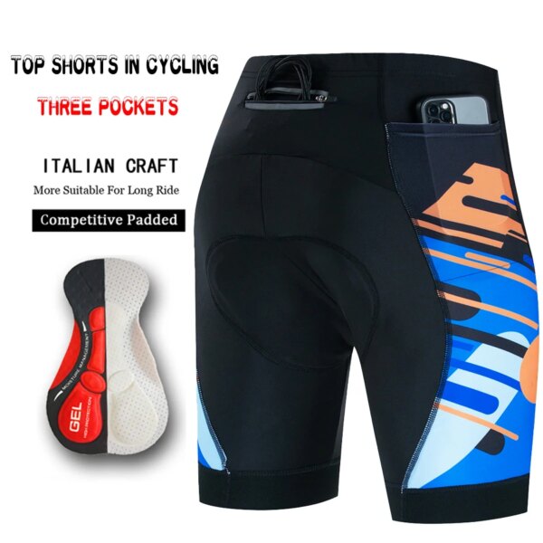 Pantalones cortos con pechera para hombre, pantalones cortos de Mtb con 3 bolsillos, pantalones de ciclismo de Gel, Bretelles, equipo profesional para hombre, ropa deportiva de verano, Maillot de Lycra