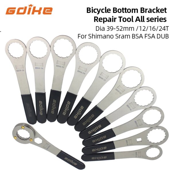 Herramienta de soporte inferior de bicicleta 12/16/24T llave dinamométrica para bicicleta adecuada para Shimano Sram BSA FSA DUB 3 en 1 BB herramienta de reparación diámetro 39-52mm