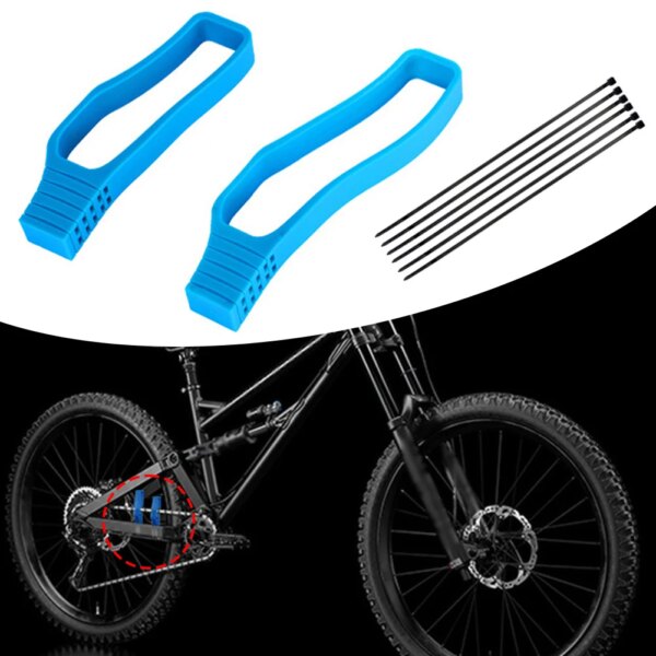 Protector de cadena de bicicleta, guías de cadena de goma con bridas para cables, accesorios de ciclismo, p-rotector de cadena de bicicleta de montaña y carretera