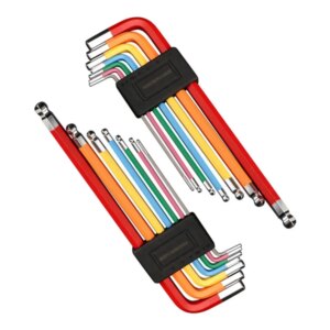 Juego de llaves hexagonales coloridas para bicicleta, Kit de herramientas de reparación de bicicletas de montaña y carretera, llave hexagonal con apertura de bola plana, 1,5/2/2,5/3/4/5/6mm