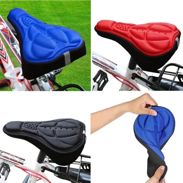 Accesorios para equipos de bicicleta, funda de cojín de silicona para asiento de bicicleta de montaña, funda de cojín 3D para montar