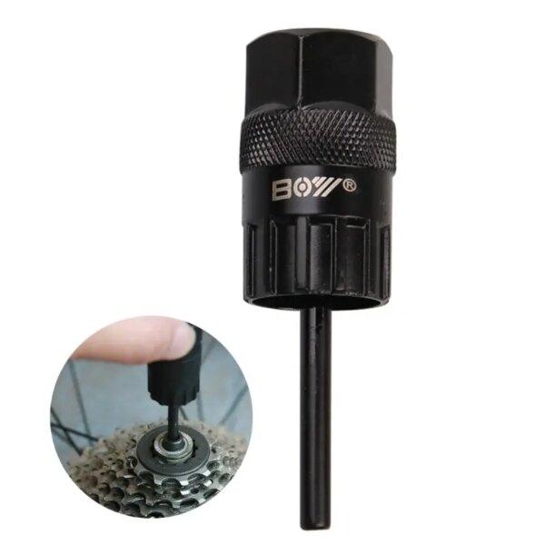 Llave de vaso para quitar volante de inercia de bicicleta, herramientas de reparación de palo guía, removedor de Cassette de aleación de acero para bicicleta de montaña, desmontaje