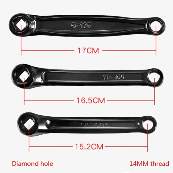 Brazo de manivela para bicicleta de montaña, totalmente lisa, 170mm/165mm/152mm, cadena rombos, Pedal de manivela, accesorios de biela E56D