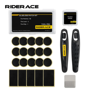Kit de parches de Chip sin pegamento para bicicleta, herramienta de reparación de ruedas con palanca de neumáticos, parche sellador en frío sin pegamento para bicicleta de montaña