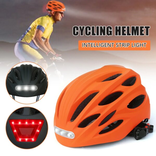 Casco de bicicleta, casco de ciclismo transpirable para hombres y mujeres, gafas extraíbles, lentes MTB, Casco de Bicicleta de carretera con luz LED