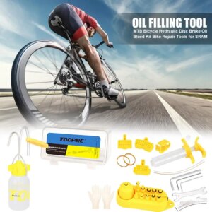 Kit de purga de aceite de freno de disco hidráulico de bicicleta, herramienta de reparación de frenos de bicicleta de montaña y carretera para serie SRAM MAGURA