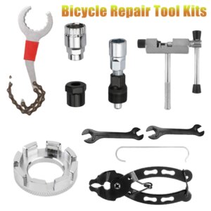 Kits de herramientas de reparación de bicicletas, juegos de extractores de soporte de Cassette con llave de alta precisión, desmontables, a prueba de herrumbre para cadena de bicicleta de 8/9/10 velocidades
