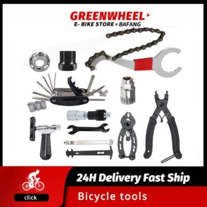 Kits de herramientas de reparación de bicicletas, Extractor de manivela de soporte inferior para bicicleta de montaña, llave extractora, extracción de Cassette de volante, cortador de cadena