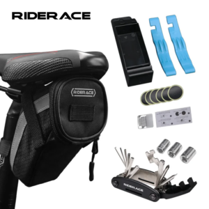 Kits de herramientas de reparación de bolsa de sillín de bicicleta, herramienta multifunción, parches para neumáticos internos de bicicleta de montaña, juego de palanca de neumáticos, funda de tija de sillín trasera para ciclismo