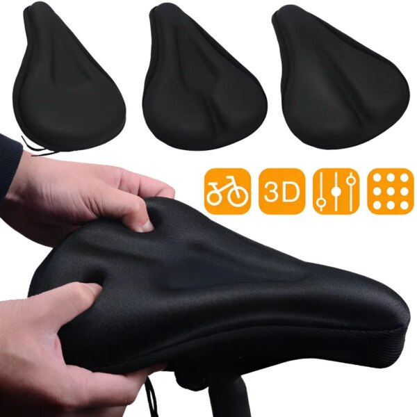 Fundas para SILLÍN de bicicleta, almohadilla de Gel de silicona 3D, asiento de ciclismo suave y grueso, asiento de bicicleta de montaña grueso, piezas de bicicleta