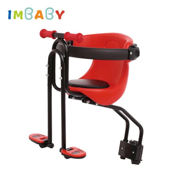 Asiento delantero de seguridad para bicicleta para niños, con pedales y respaldo, cojín para respaldo, accesorios para bicicleta de montaña y carretera