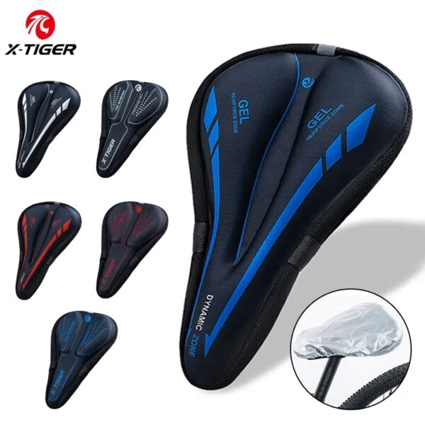 Funda para asiento de bicicleta, asiento de bicicleta de polímero de esponja 3D gruesa y suave, estera transpirable, accesorios para asiento de ciclismo de montaña