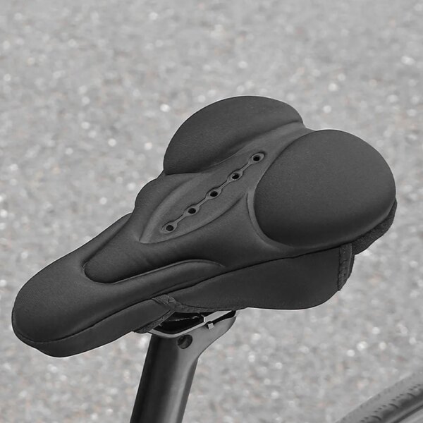 Asiento de bicicleta, funda de sillín de bicicleta de rebote de silicona, cojín transpirable para asiento de bicicleta con partículas de silicona antideslizantes y cubierta para lluvia