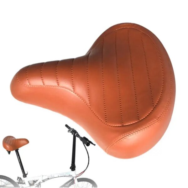 Asiento de bicicleta ancho, asiento de bicicleta con absorción de impacto, impermeable, cómodo, ancho y acolchado, cómodo asiento de bicicleta para montaña estacionario