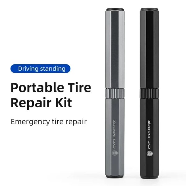 Kit de herramientas de reparación de neumáticos sin cámara para bicicleta, Mini tapón para neumático de bicicleta de montaña y carretera, taladro de parche de reparación plana, sellador portátil de goma