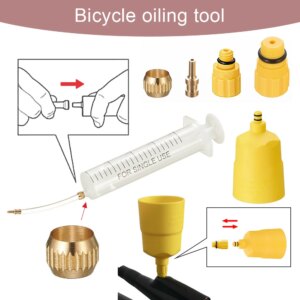 Juego de purga de frenos de disco de bicicleta Kit de servicio de frenos de bicicleta Herramientas de reparación de frenos de bicicleta Kit de purga de aceite mineral hidráulico para freno Shimano