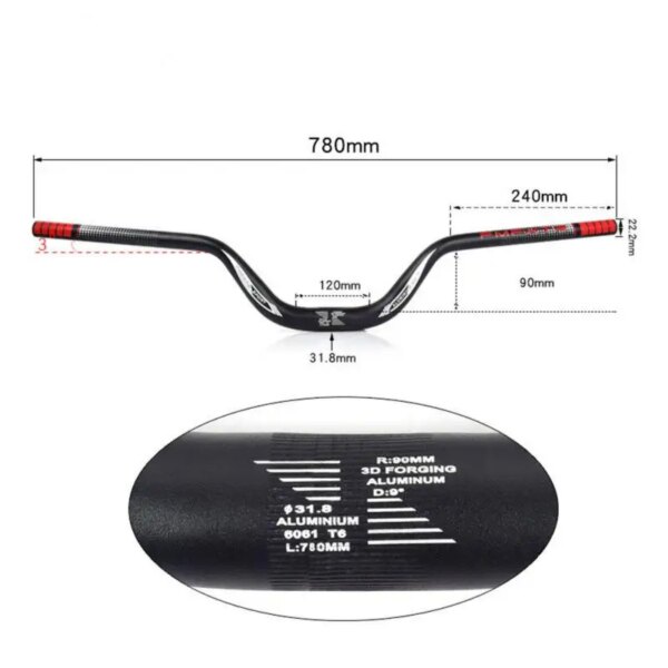 Manillar líder para bicicleta, extensiones cruzadas de 720mm y 780mm, Universal con manillar de golondrina de gran ángulo, piezas de bicicleta, manillar recto