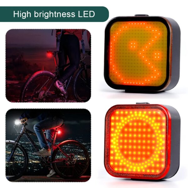 Luz trasera de bicicleta lámpara trasera de ciclismo tipo C recargable impermeable luz segura para bicicleta ángulo ajustable accesorios de ciclismo