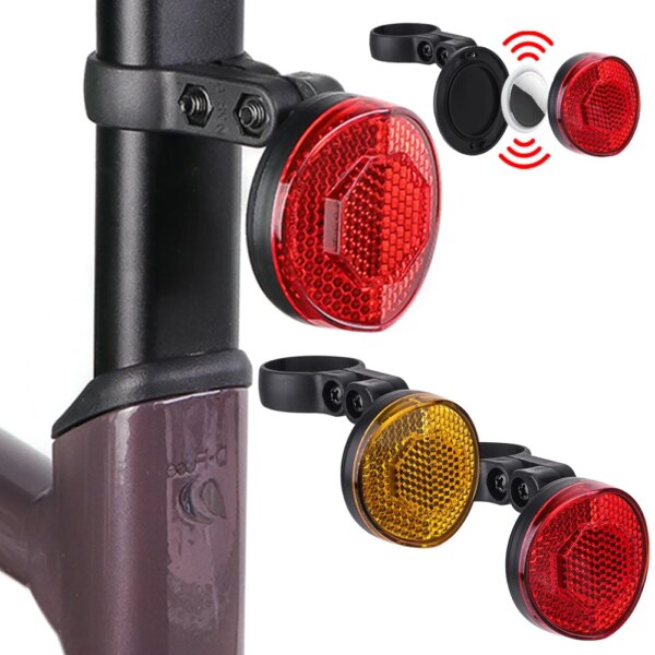 Lámpara de advertencia de seguridad trasera para bicicleta, reflector trasero antirrobo, posicionamiento de luz, accesorios ocultos para AirTag