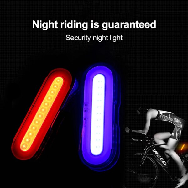 Luz trasera para bicicleta, luz trasera Led resistente al agua, recargable por Usb, luz trasera para bicicleta de montaña, accesorios para ciclismo