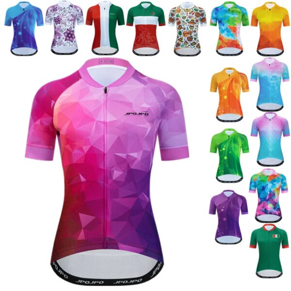 Camiseta de Ciclismo para equipo de bicicleta para mujer, camiseta de verano para bicicleta de montaña, Maillot de Ciclismo Anti-UV, ropa para Ciclismo, Tops, ropa para montar en carretera