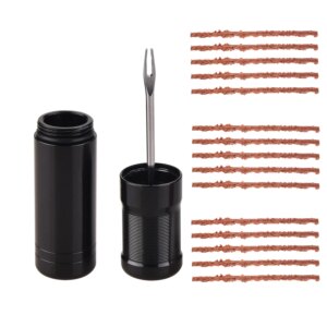 Kit de reparación de neumáticos sin cámara para bicicleta, tapón de babosa, tiras de tocino de goma y herramienta de inserción para fijar pinchazos, bicicleta de carretera plana