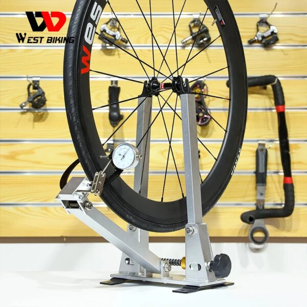 Soporte para rueda de bicicleta, soporte de mantenimiento para bicicleta de montaña y carretera, soporte alisador de cubo de rueda para herramienta de reparación de bicicletas