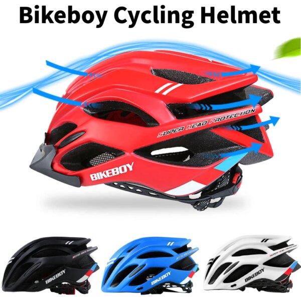 Bikeboy-casco de bicicleta MTB para hombre y mujer, casco deportivo para ciclismo, ajustable, para bicicleta de montaña y carretera, almohadilla suave, gorro de seguridad, accesorios